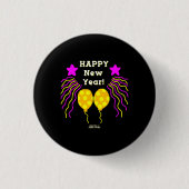 Happy New Year Wishes Roundボタン 缶バッジ (正面)