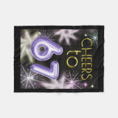 Happy New Year With A 6 7 Zoomer Meme Vibe. 2026 C フリースブランケット (正面(横))