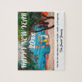 Happy New Year with Dance on the Beach by Munch ジグソーパズル (縦)