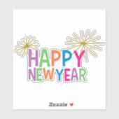Happy New Year with Fireworks シール (シート)