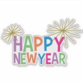 Happy New Year with Fireworks シール (正面)