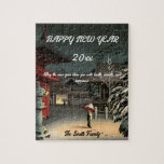 Happy New Year with Koitsu's Snow at Nezu Shrine ジグソーパズル<br><div class="desc">Happy New Year with Snow at Nezu Shrine / Woman in Snow from Tsuchiya Koitsu,  Woodblock color print,  1934</div>