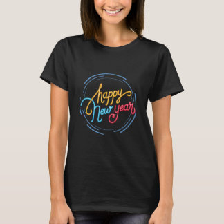 Happy New Year Women Black Tシャツ