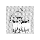 Happy New Year Wood Art Stamp ラバースタンプ (インプリント)
