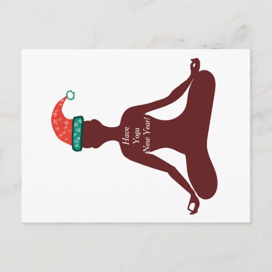 Happy New Year Yogaフォトカード シーズンポストカード (正面)