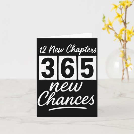 Happy New Years 12 New Chapters 365 New Chances Ne カード (黄色い花)