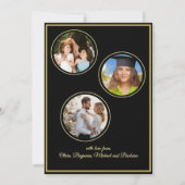 Happy New Year's 4 Photo Clock Card 招待状 (裏面)