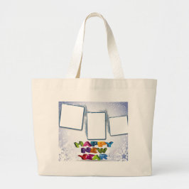 Happy New Year's Add Your Photos Tote Bag ラージトートバッグ