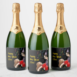 Happy New Year's Dancing スパークリングワインラベル