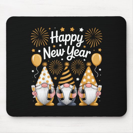 Happy New Years Eve Party Gnomes Matching Family  マウスパッド (正面)