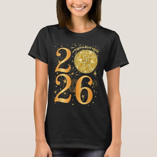 Happy New Years Fireworks 2026 Tシャツ (正面)