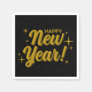 Happy New Years Napkins スタンダードカクテルナプキン