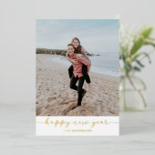 Happy New Years Photo Foilグリーティングカード 箔シーズンカード (立ち正面)