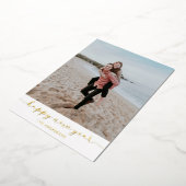 Happy New Years Photo Foilグリーティングカード 箔シーズンカード (回転した状態)