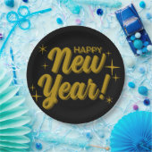 Happy New Years Plate ペーパープレート (パーティー)