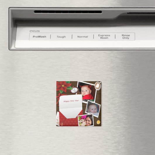 Happy New Year's with Hollyあなたの写真のマグネットを追加 マグネット (インサイチュ (食洗機))