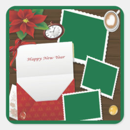 Happy New Year's with Hollyフォトシールを追加 スクエアシール