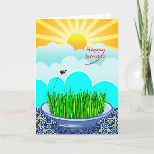 Happy Norooz, Eid-eh Shoma Mobarak, Sabzeh, Grass シーズンカード (正面)