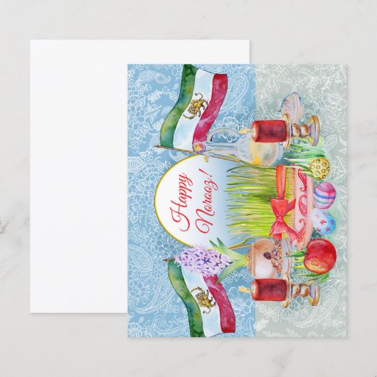 Happy Norooz Haft Sin with Lion and Sun (正面/裏面)