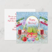 Happy Norooz Haft Sin with Lion and Sun Flags セーブザデート (正面/裏面)