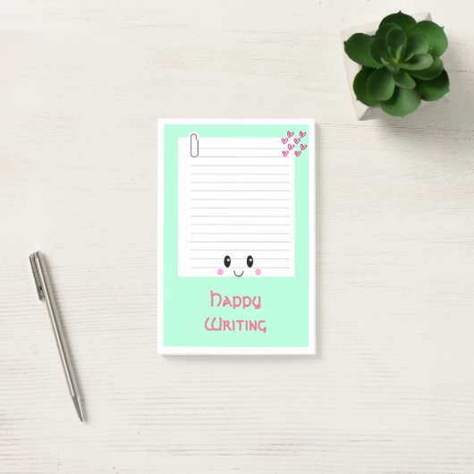 Happy Notes Green:かわいい投稿 – It Notes ポストイット (オフィス)