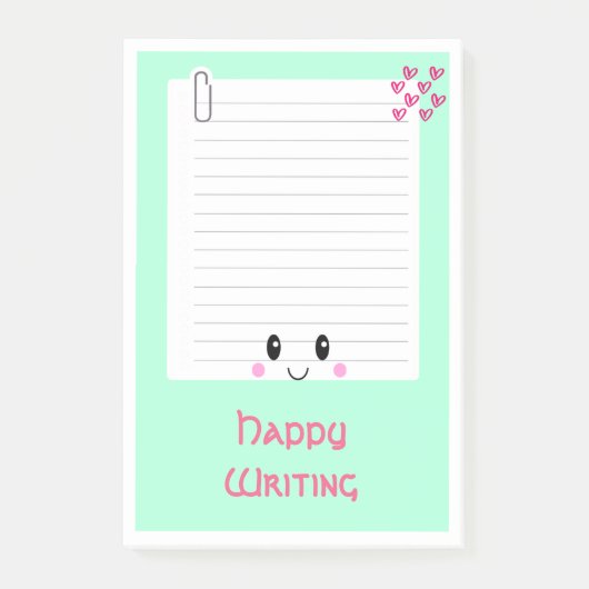 Happy Notes Green:かわいい投稿 – It Notes ポストイット (正面)