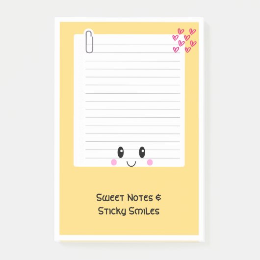 Happy Notes Orange:かわいいスティッキーポスト – It Notes ポストイット (正面)