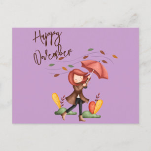 Happy Novemberカスタマイズ ポストカード