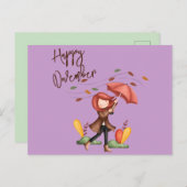 Happy Novemberカスタマイズ ポストカード (正面/裏面)