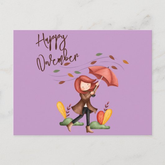 Happy Novemberカスタマイズ ポストカード (正面)