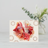 Happy Nowruz Goldfish & Bubbles Foilはがき 箔シーズンポストカード (立ち正面)