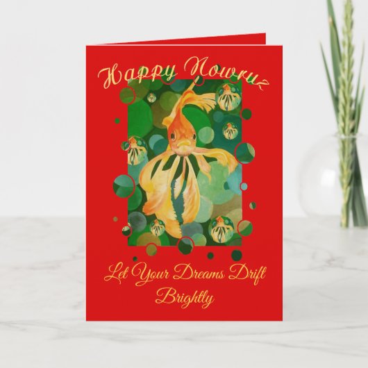 Happy Nowruz Happy New Year Goldfish カード (正面)