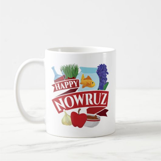 Happy Nowruz Persian新年 コーヒーマグカップ (左)