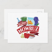 Happy Nowruz Persian新年 シーズンポストカード (正面/裏面)
