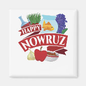 Happy Nowruz Persian新年 マグネット (正面)