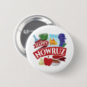 Happy Nowruz Persian新年 缶バッジ (正面&裏面)