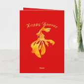 Happy Nowruz Persian New Year Goldfish Isolated カード (裏面)