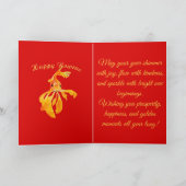 Happy Nowruz Persian New Year Goldfish Isolated カード (内部)