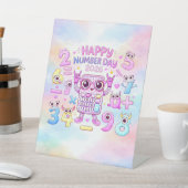 Happy Number Day 2026 Cute Calculator Design 台座サイン (インサイチュ)