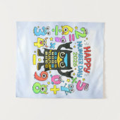 Happy Number Day 2026 Cute Calculator Math Design タペストリー (正面(横))