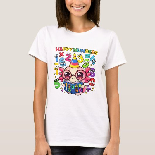 Happy Numbers Cute Maths T Shirt for Kids Tシャツ (正面)