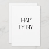 Happy NY - minimalistic typography card シーズンカード (正面/裏面)