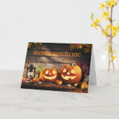 **HAPPY OCTOBER誕生日&ブーユー**カード カード (黄色い花)