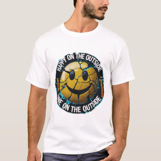 Happy on the Outside Emoji T-Shirt -おもしろいデザイン Tシャツ