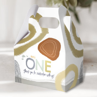 Happy One First Birthday boy Favor Boxes フェイバーボックス