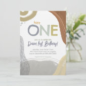 Happy One First Birthday boy Invitation 招待状 (スタンド正面)