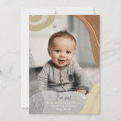 Happy One Photo Birthday boy Flat Thank You Card サンキューカード (正面)