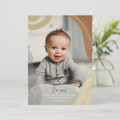 Happy One Photo Birthday boy Flat Thank You Card サンキューカード (スタンド正面)