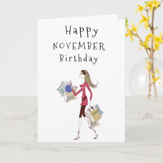 HAPPY ***ONVEMBER********* HER**カード誕生日 カード (黄色い花)