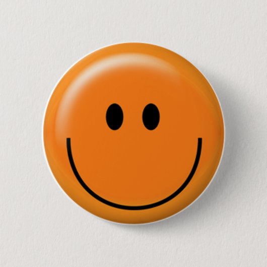 Happy orange face 缶バッジ (正面)